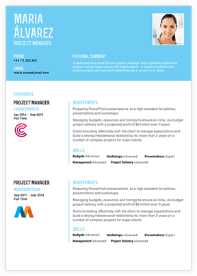 Orange professional resume preview