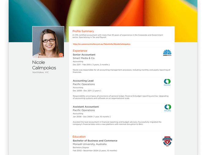 CareerController profile example